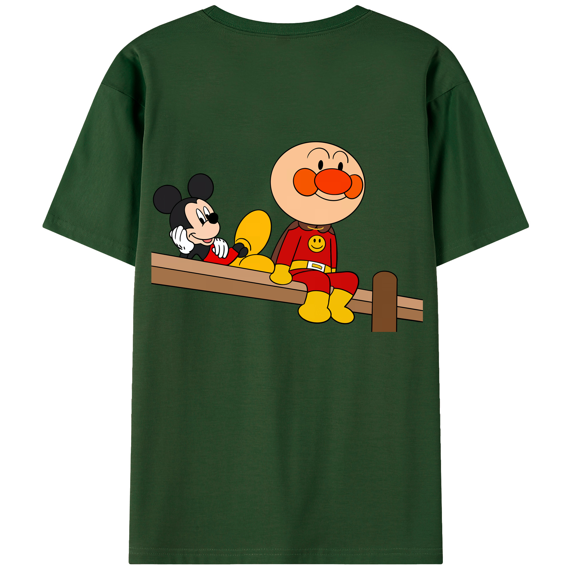 （画像用） アンパンマン Anpanman 綿100％半袖Tシャツ（背面プリント）